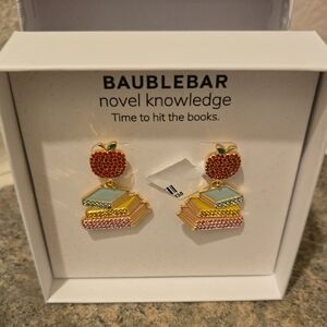 BaubleBar  Red Apple and Colorful Book Earrings